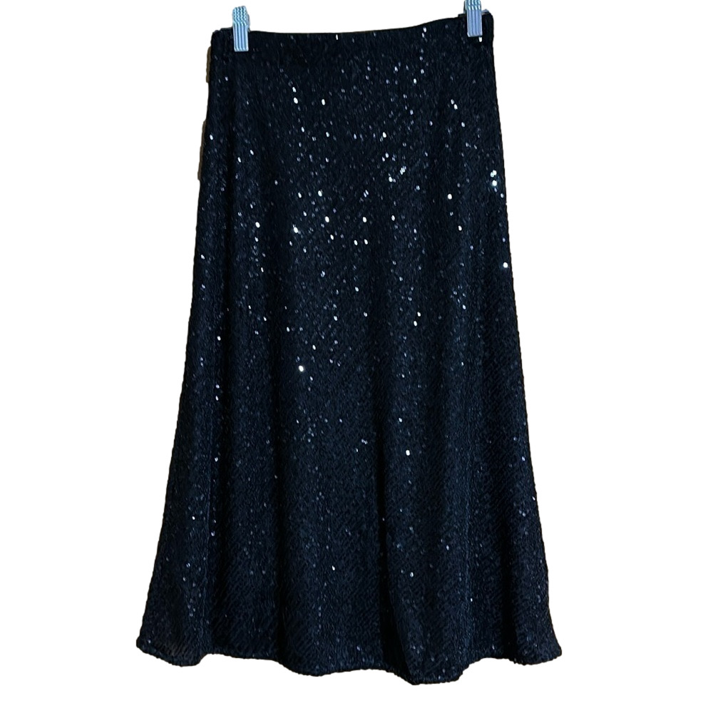 She + Sky Pull On Sequin Mesh Midi Skirt Size Small - NWT